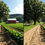Okay, here are two image prompts based on the provided text, suitable for SD (Stable Diffusion) and reflecting the spirit of a visit to an organic farm in Germany: